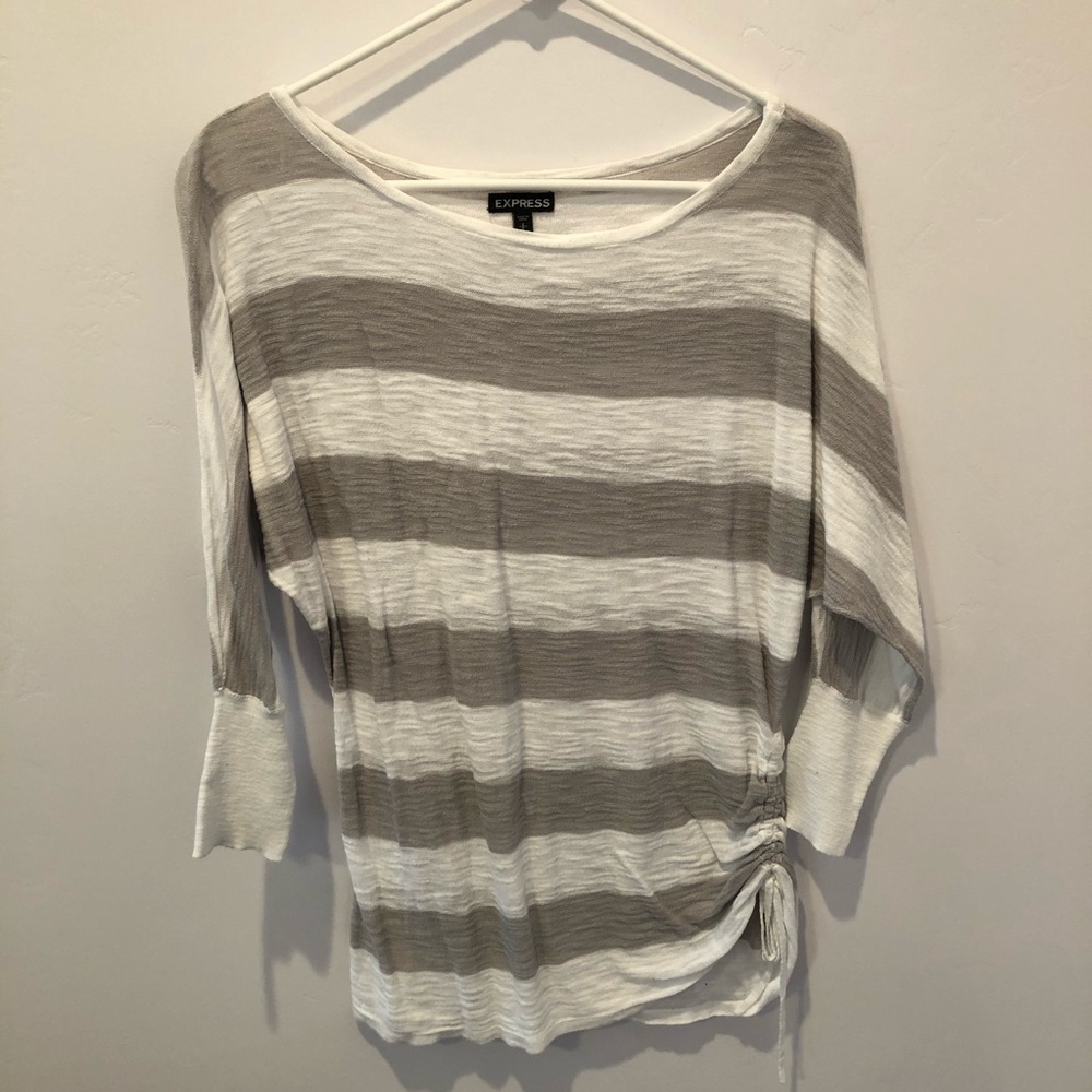 Express White/Grey Stripe Shirt Sz Small